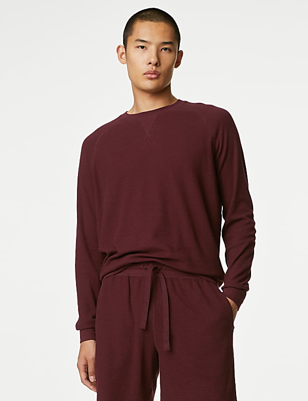 Pure Cotton Waffle Loungewear Sweatshirt