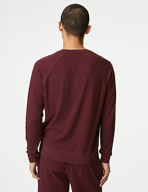 Pure Cotton Waffle Loungewear Sweatshirt