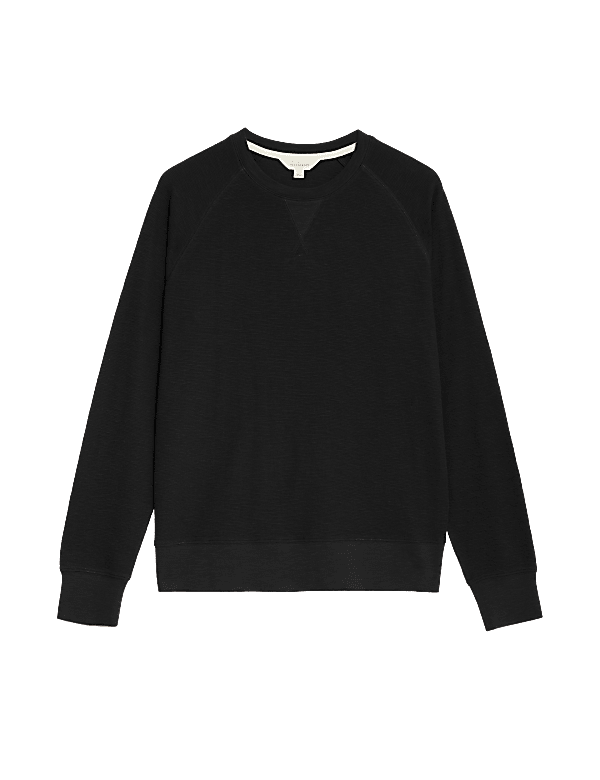 Pure Cotton Waffle Loungewear Sweatshirt