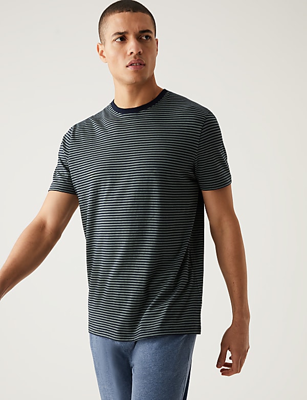 Pure Cotton Striped Loungewear Top