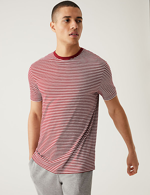 Pure Cotton Striped Loungewear Top