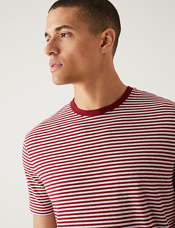 Pure Cotton Striped Loungewear Top