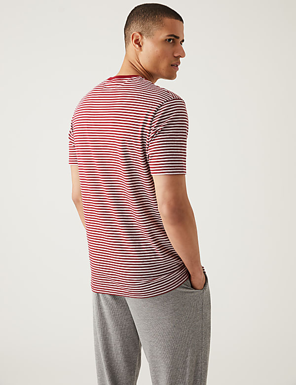 Pure Cotton Striped Loungewear Top