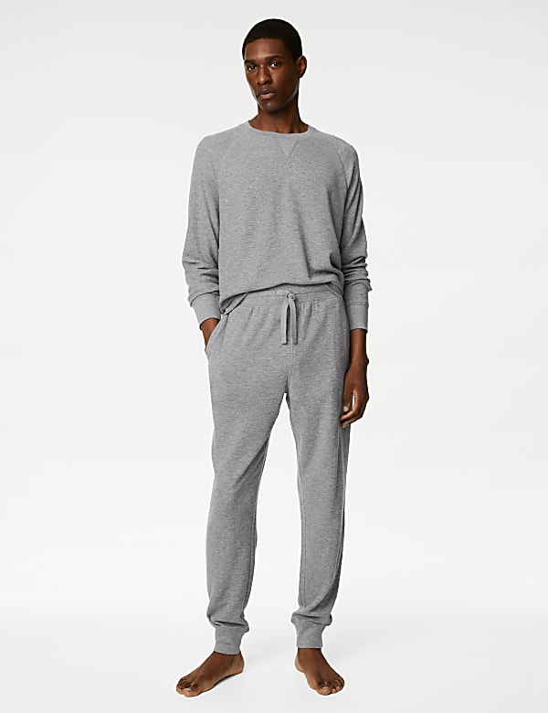 Pure Cotton Waffle Jogger Bottoms