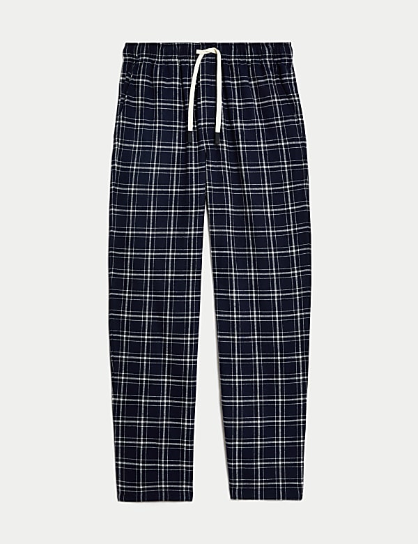 Brushed Cotton Checked Loungewear Bottoms - VN