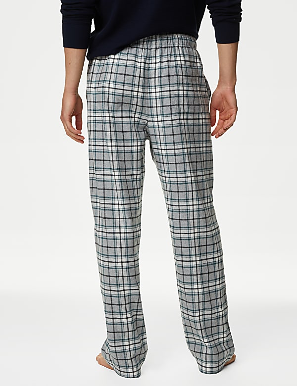 Brushed Cotton Checked Loungewear Bottoms
