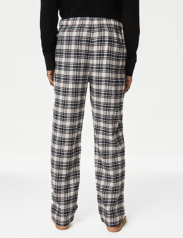 Brushed Cotton Checked Loungewear Bottoms