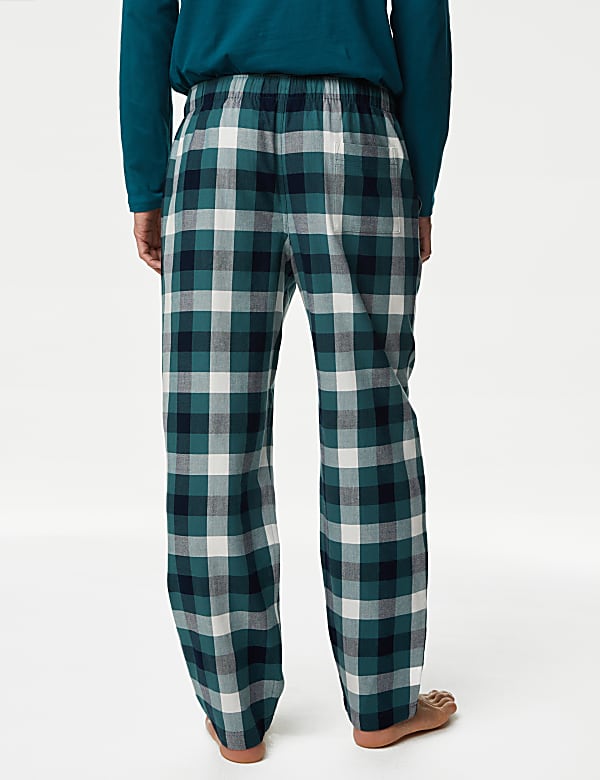 Pure Cotton Checked Loungewear Bottoms