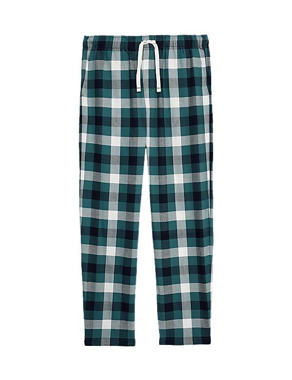 Pure Cotton Checked Loungewear Bottoms