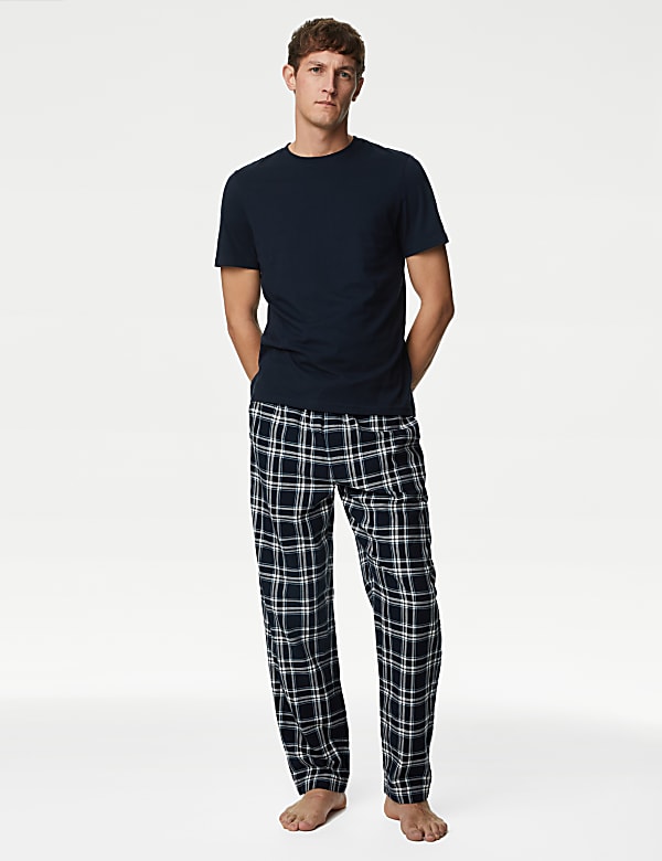 Pure Cotton Checked Pyjama Bottoms
