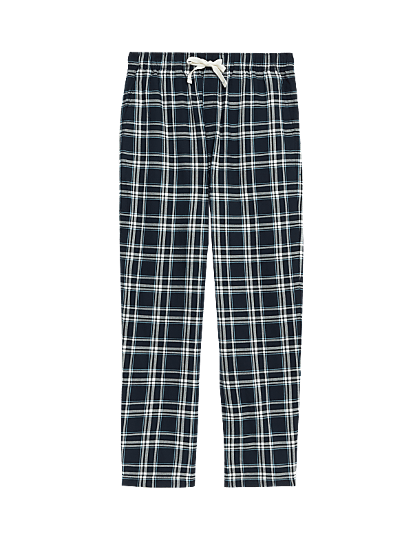 Pure Cotton Checked Pyjama Bottoms