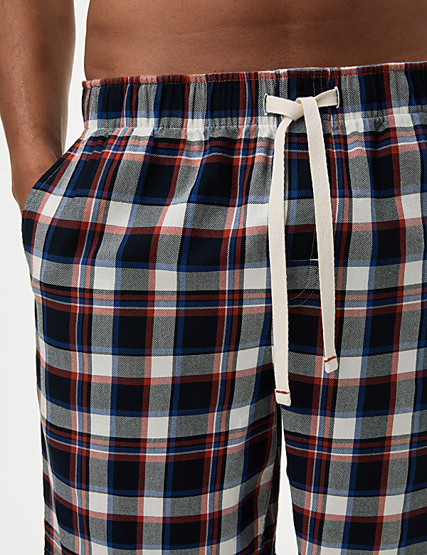 Pure Cotton Checked Loungewear Shorts