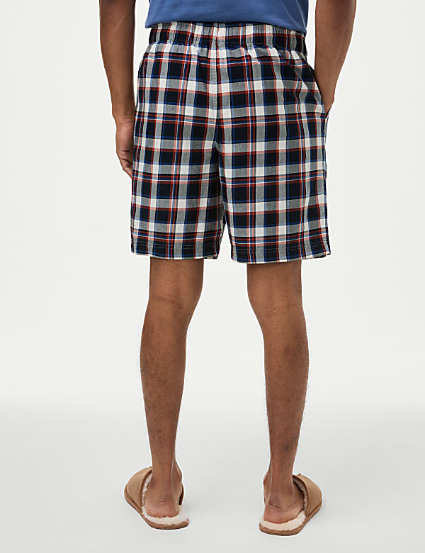 Pure Cotton Checked Loungewear Shorts