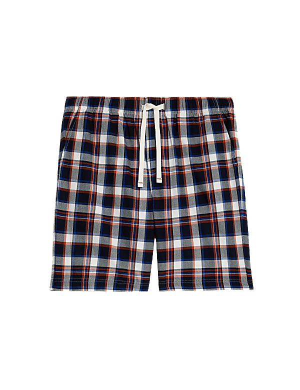 Pure Cotton Checked Loungewear Shorts