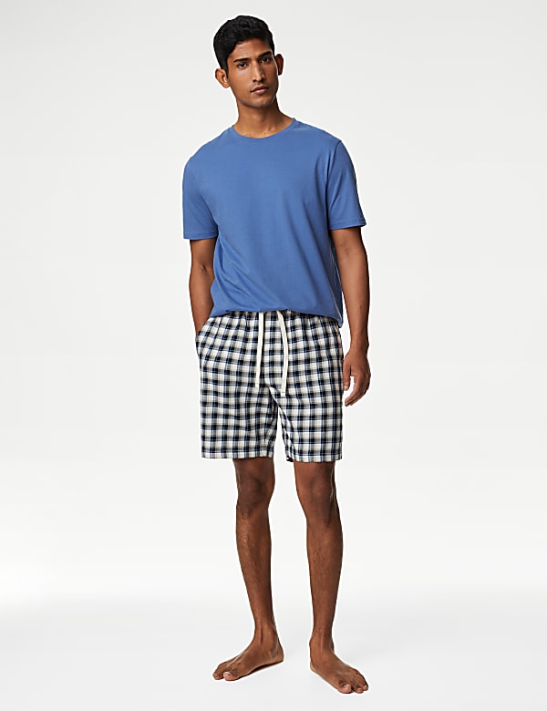 Pure Cotton Checked Loungewear Shorts