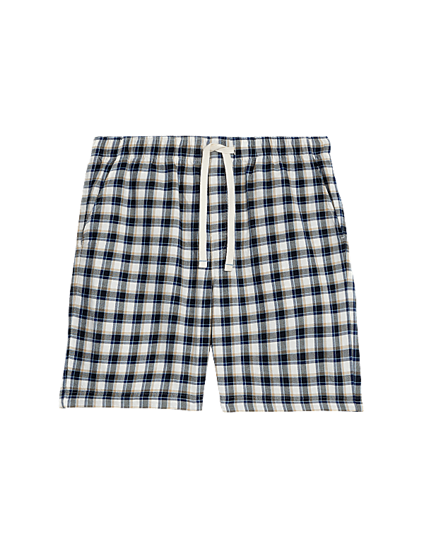 Pure Cotton Checked Loungewear Shorts