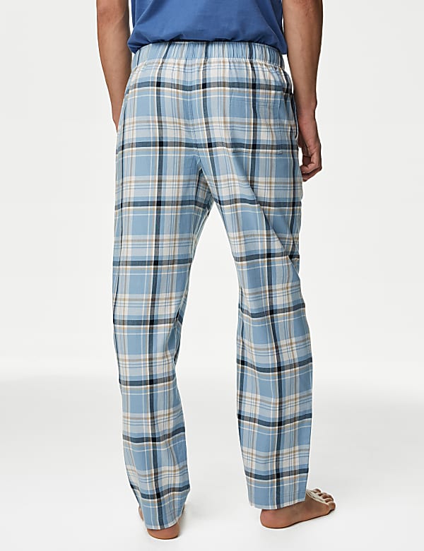 Pure Cotton Checked Loungewear Bottoms