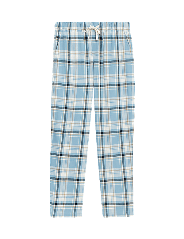 Pure Cotton Checked Loungewear Bottoms