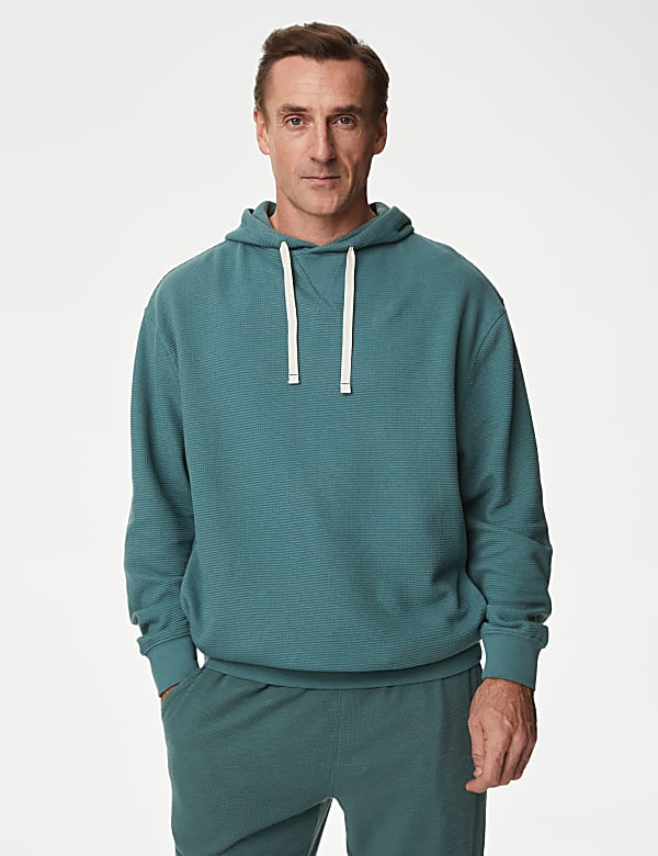 Pure Cotton Textured Oversized Hoodie - CA
