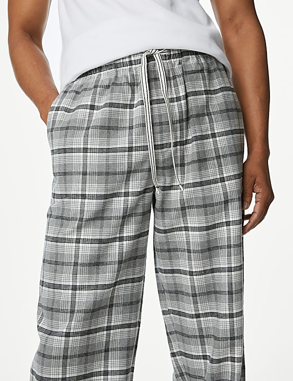 Pure Cotton Checked Loungewear Bottoms - JO