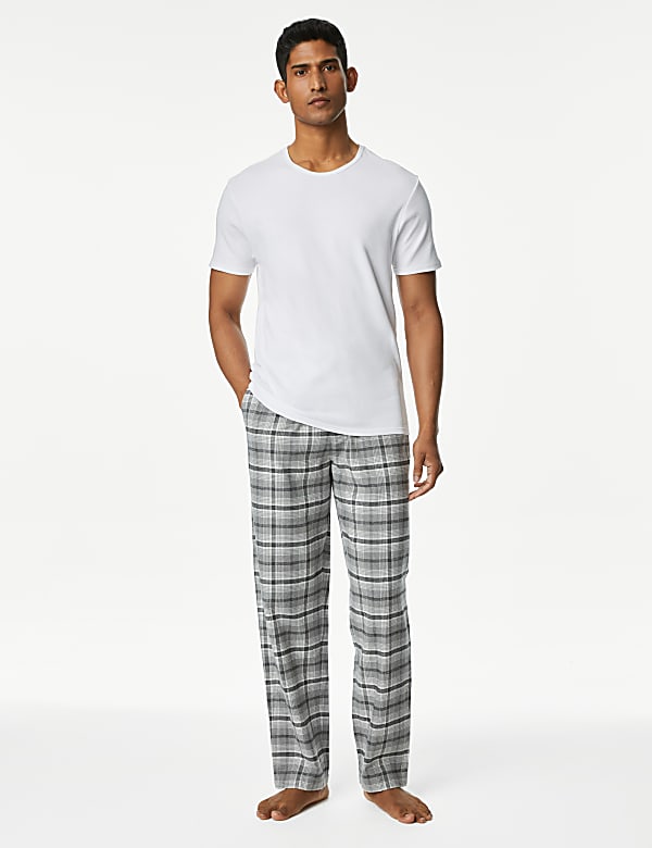 Pure Cotton Checked Loungewear Bottoms - JO