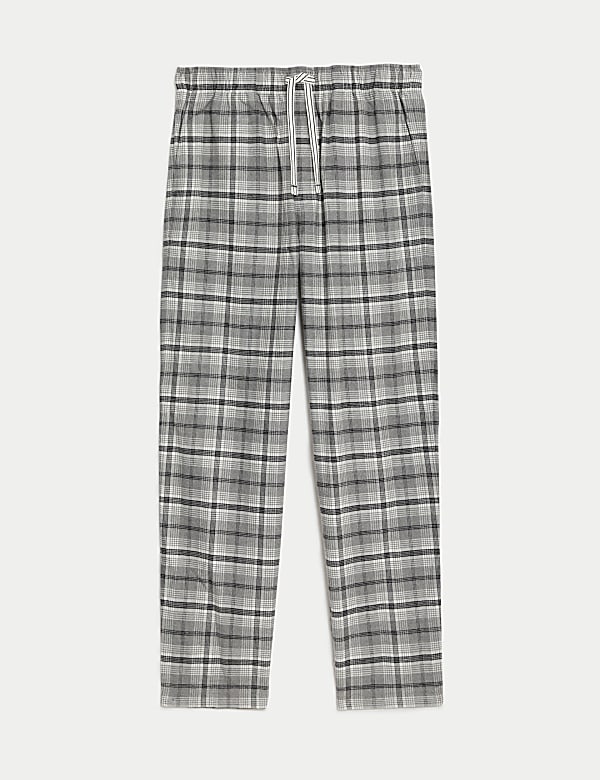 Pure Cotton Checked Loungewear Bottoms - JO
