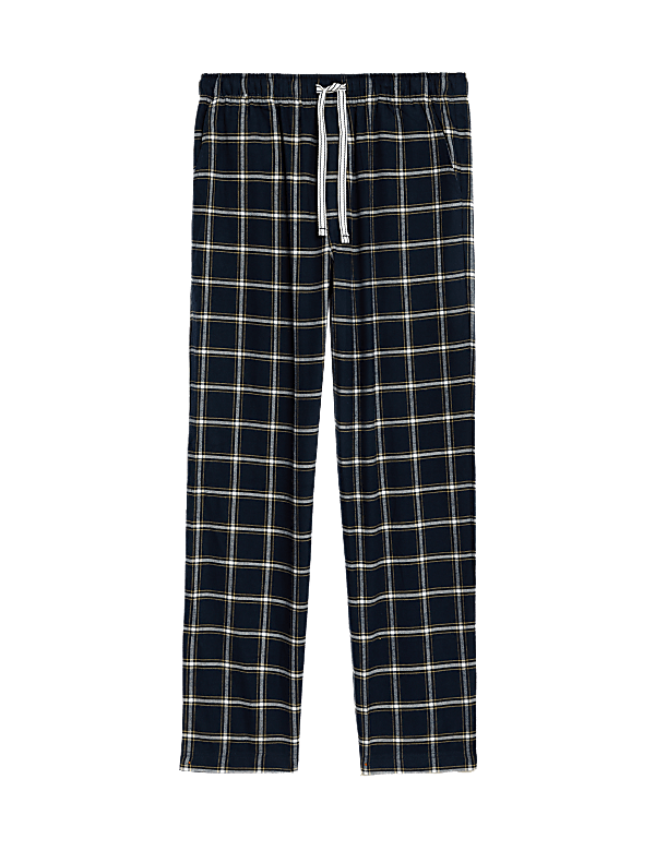 Pure Cotton Checked Loungewear Bottoms