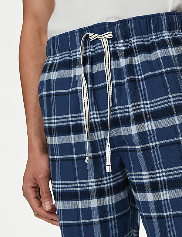 Pure Cotton Checked Loungewear Bottoms