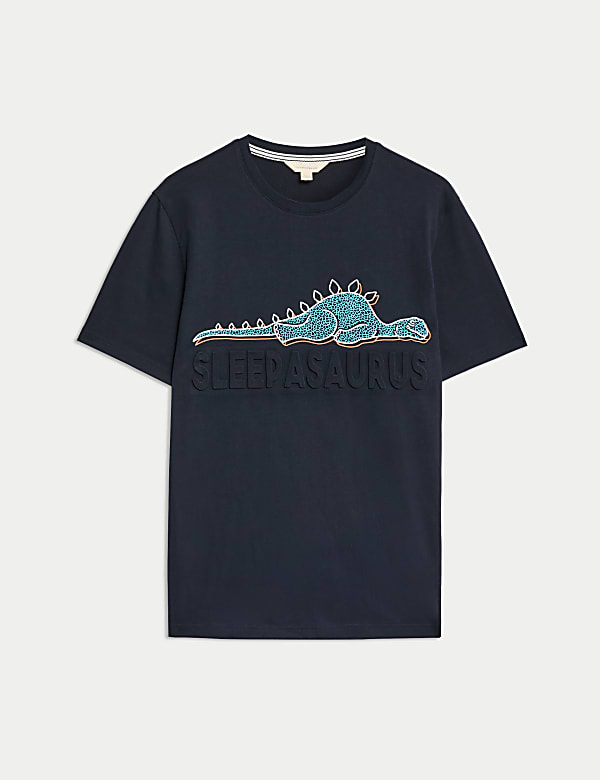 Pure Cotton Sleepasaurus Graphic Pyjama Top - CA