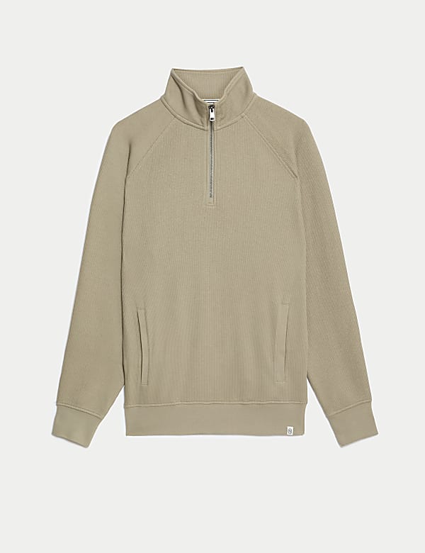 Cotton Blend Half Zip Loungewear Top