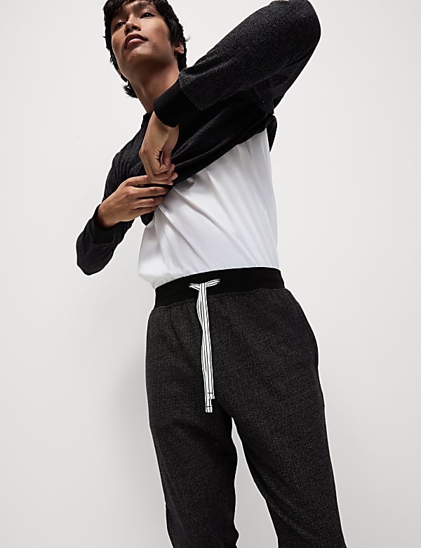 Jogger με τσέπες από 100% βαμβάκι με ανάγλυφη υφή - GR