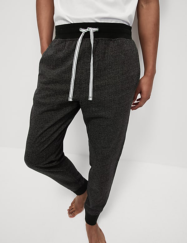 Pure Cotton Textured Joggers - GR