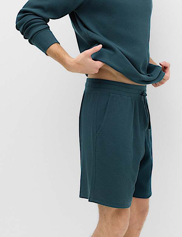 Pure Cotton Waffle Loungewear Shorts