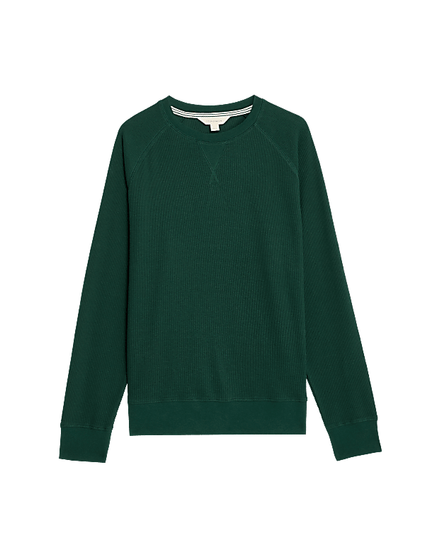 Pure Cotton Waffle Loungewear Sweatshirt