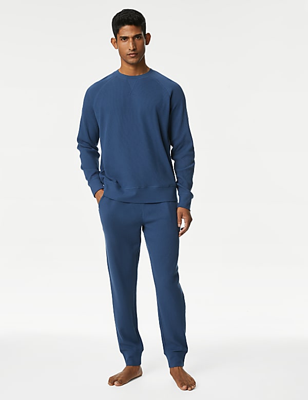 Pure Cotton Waffle Loungewear Sweatshirt
