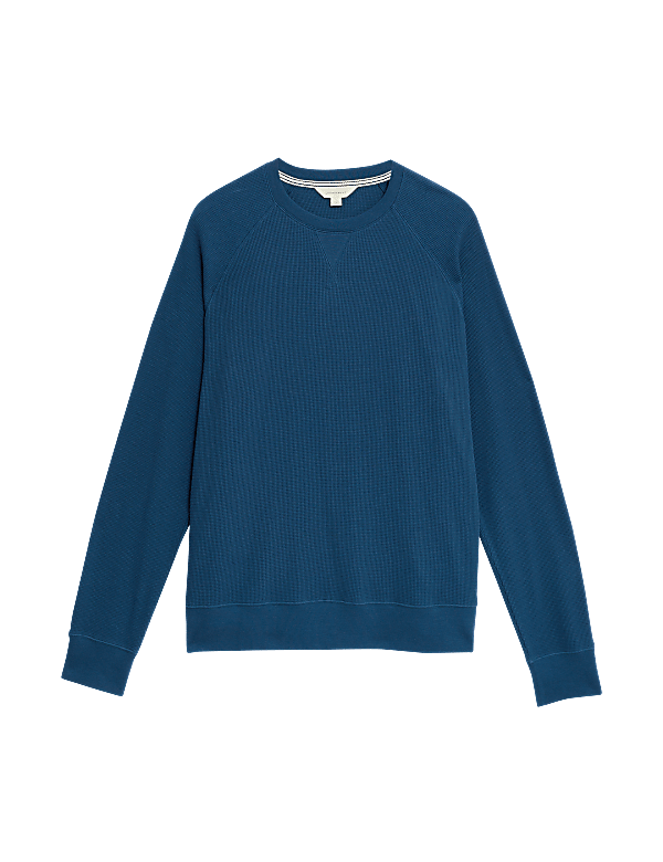 Pure Cotton Waffle Loungewear Sweatshirt