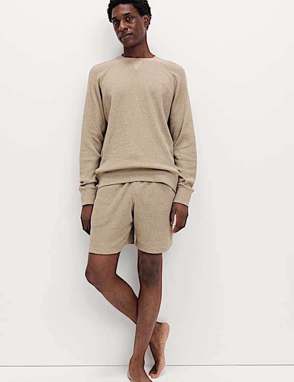 Pure Cotton Waffle Loungewear Sweatshirt