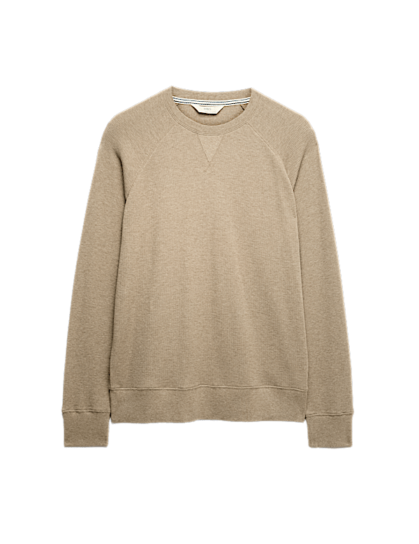 Pure Cotton Waffle Loungewear Sweatshirt