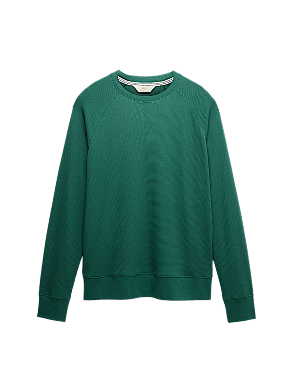 Pure Cotton Waffle Loungewear Sweatshirt