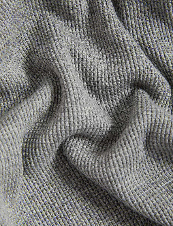 Pure Cotton Waffle Loungewear Sweatshirt