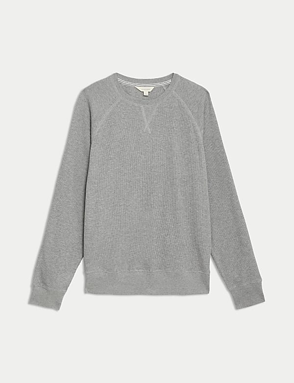 Pure Cotton Waffle Loungewear Sweatshirt