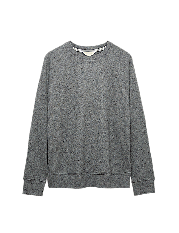 Pure Cotton Waffle Loungewear Sweatshirt