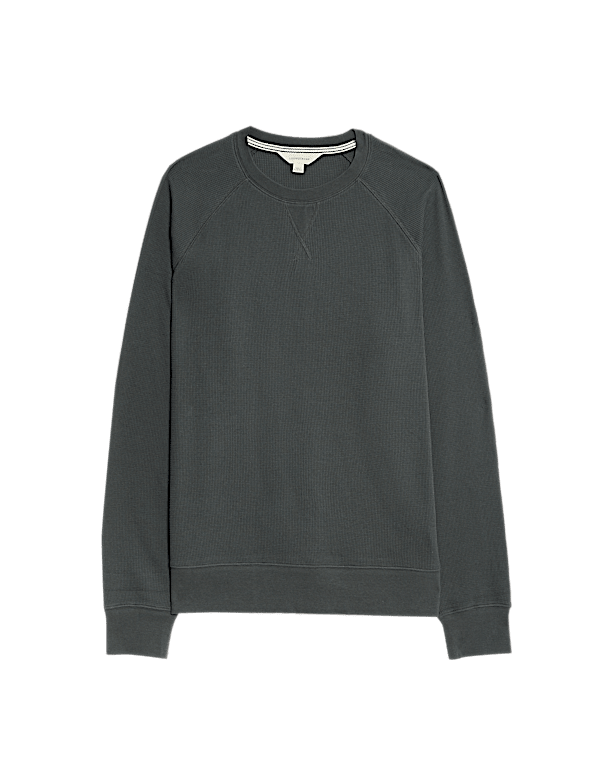 Pure Cotton Waffle Loungewear Sweatshirt