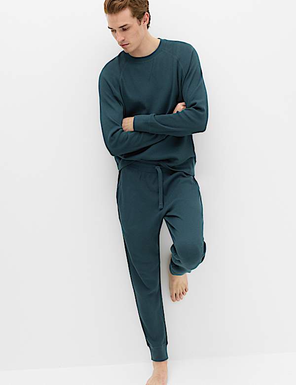 Pure Cotton Waffle Loungewear Sweatshirt
