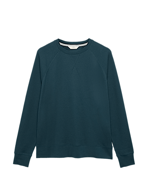 Pure Cotton Waffle Loungewear Sweatshirt