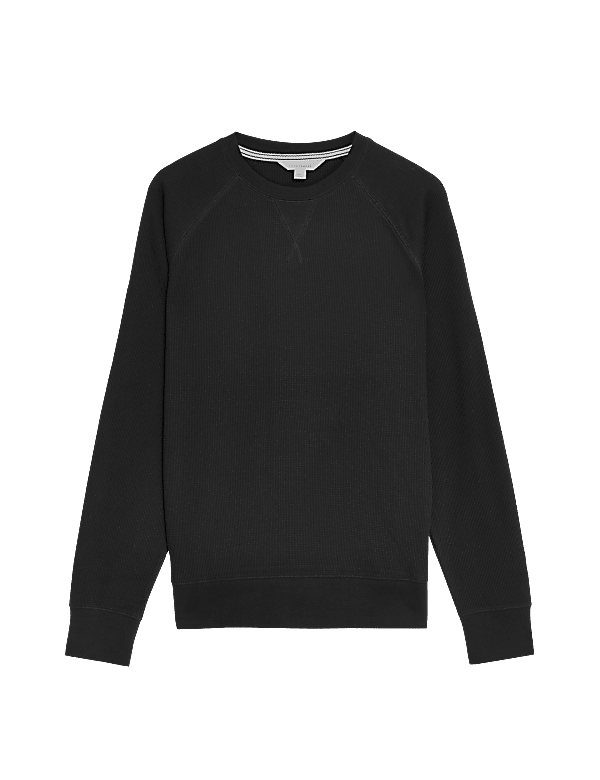 Pure Cotton Waffle Loungewear Sweatshirt