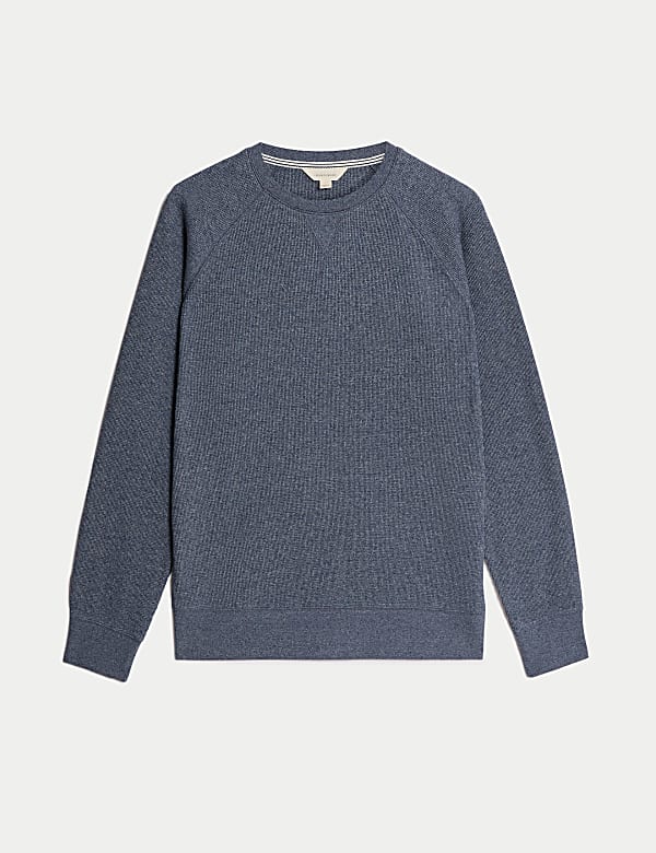 Pure Cotton Waffle Loungewear Sweatshirt - RO
