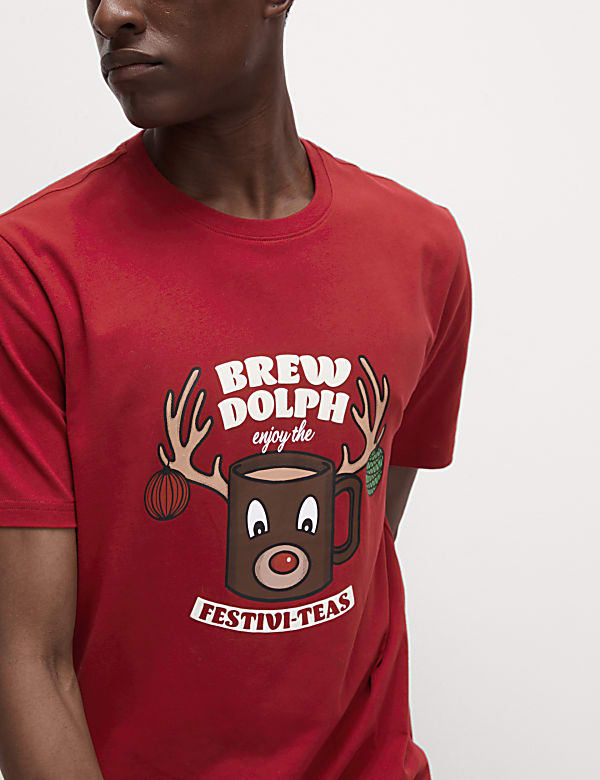 Pure Cotton Brewdolph Graphic Pyjama Top - RO