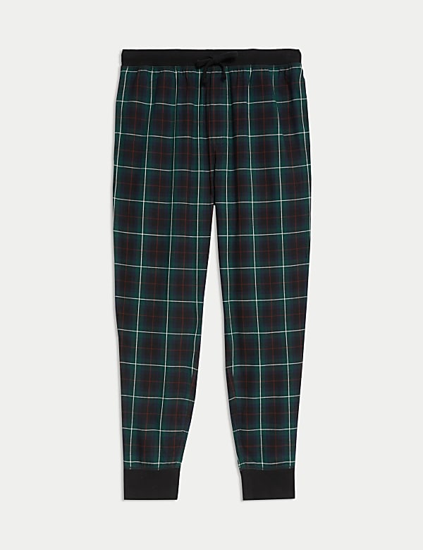 Cotton Rich Brushed Checked Jogger Bottoms - IL