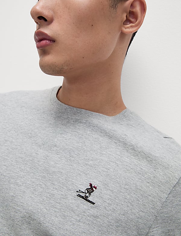 Pure Cotton Ski Print Pyjama Set - IL